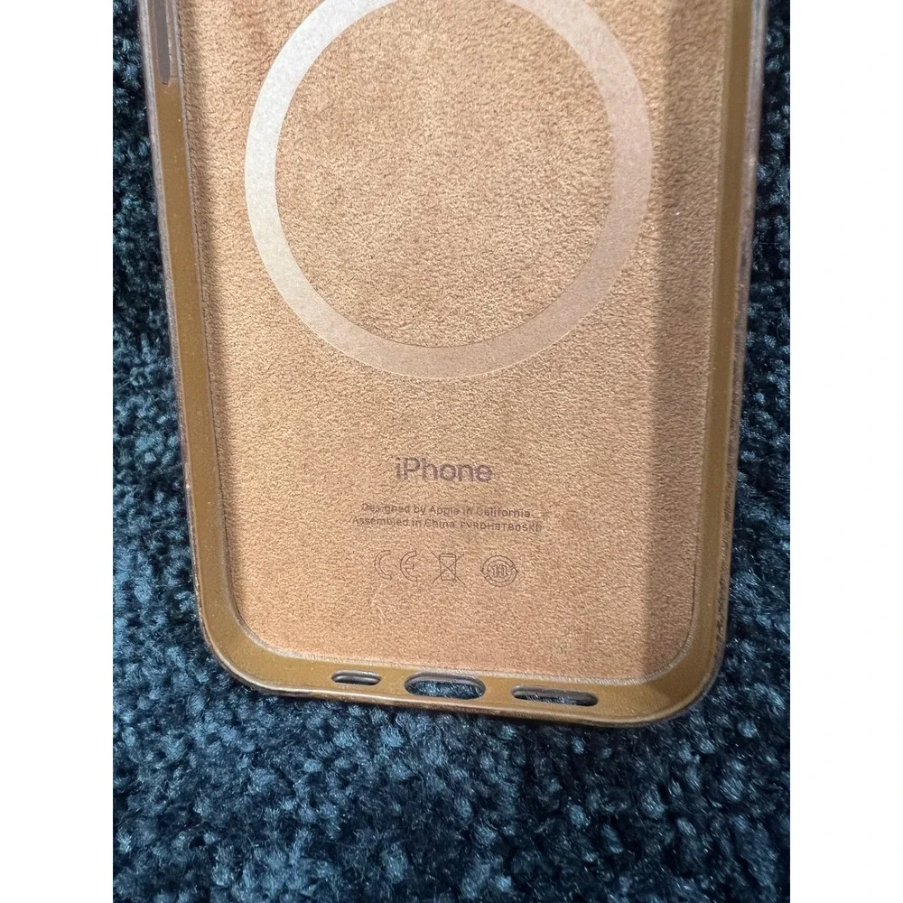 USED Apple iPhone 12 Pro Max Leather Case Saddle Brown MagSafe Genuine OEM
